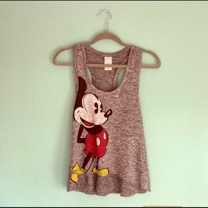 Mickey Mouse racerback crop top in heather grey. Size: Large NWT!